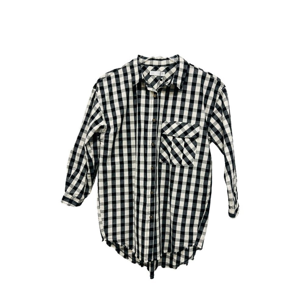 Zara Kids Buffalo Check Shirt Size 11 - 12‎ NWT Black White Cotton